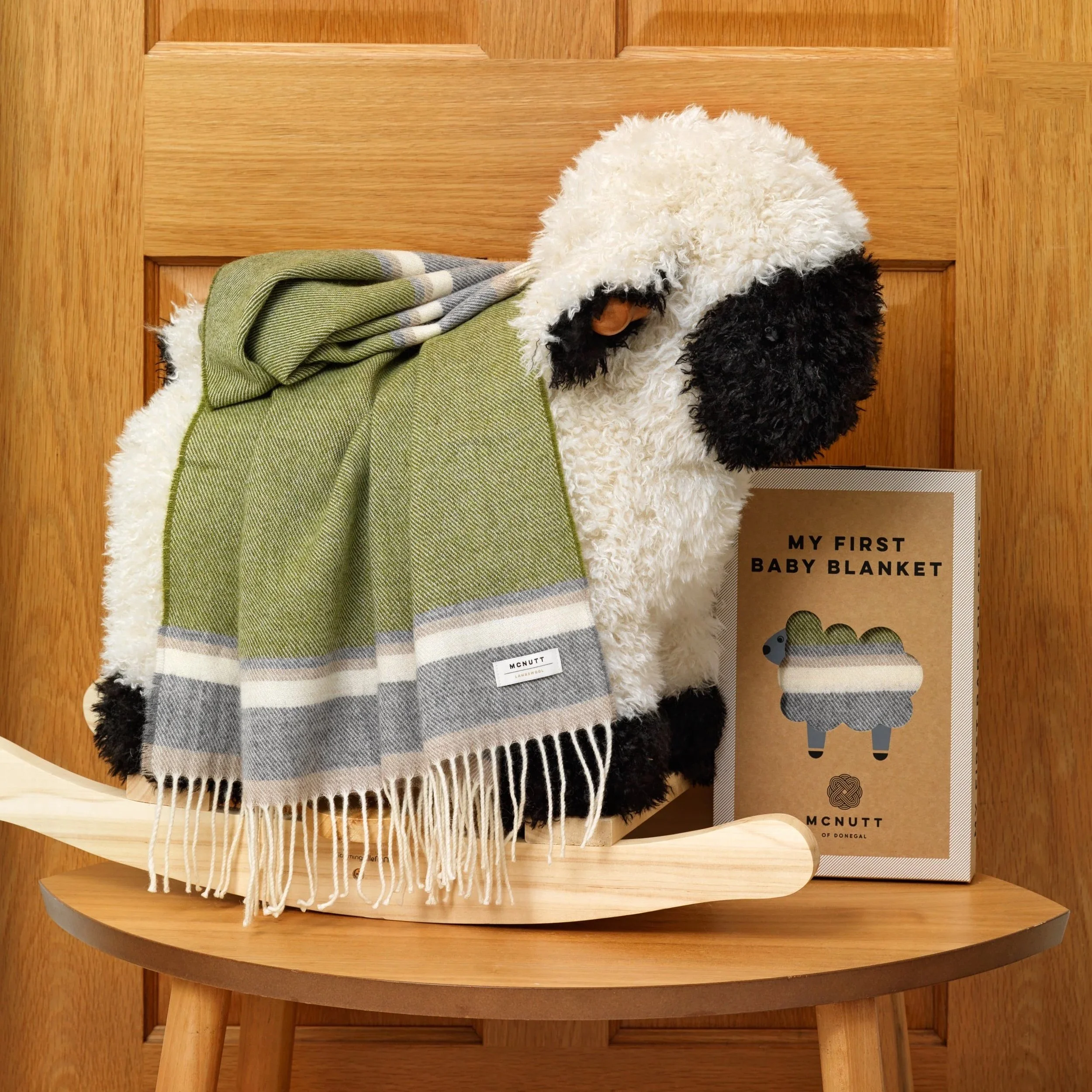 Children's Willow Green Lambswool Scarf | McNutt of Donegal